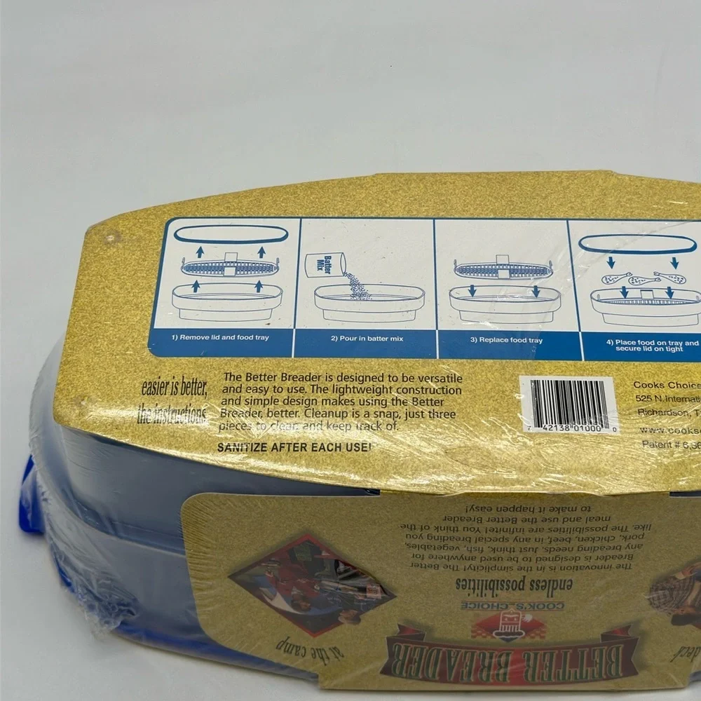 Brand New Cook's Choice Original Better Breader Breading‎ Batter Bowl Clear/Blue